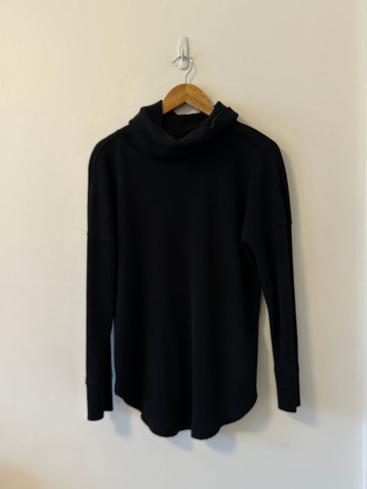 Maeve by Anthropologie Black Thermal Cowl Neck Shirt | Size Large