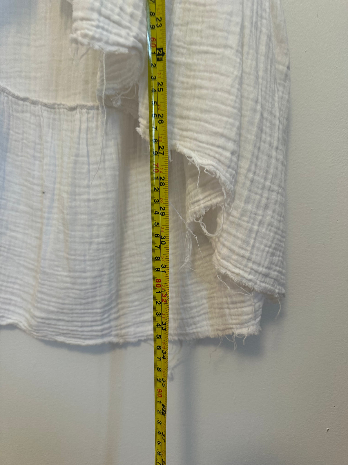 Stark X White Cotton Gauze High Low Ruffle Skirt | Size Small
