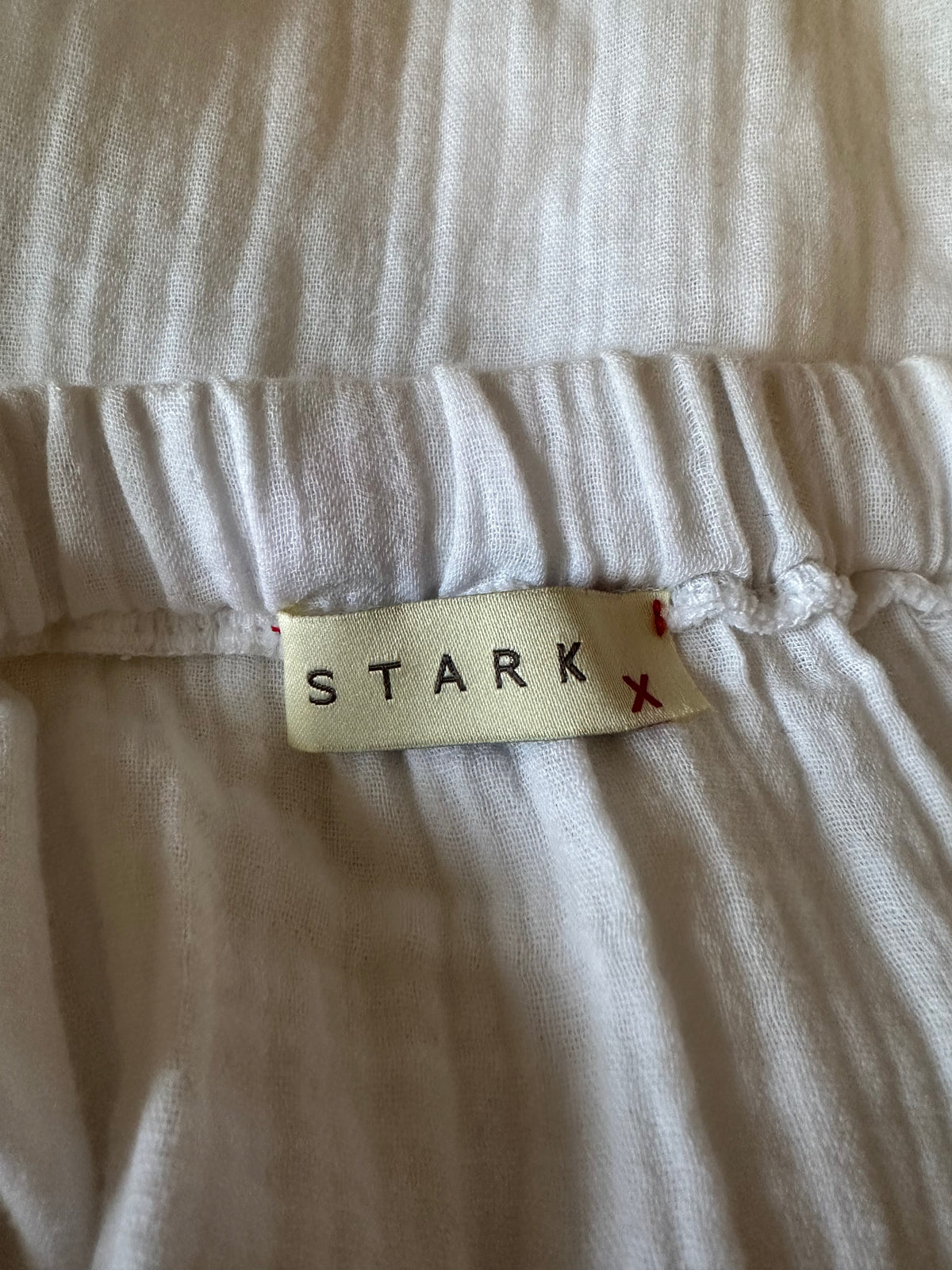 Stark X White Cotton Gauze High Low Ruffle Skirt | Size Small