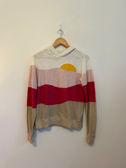Faherty Sunset Stripe Organic Cotton Hoodie | Size Small