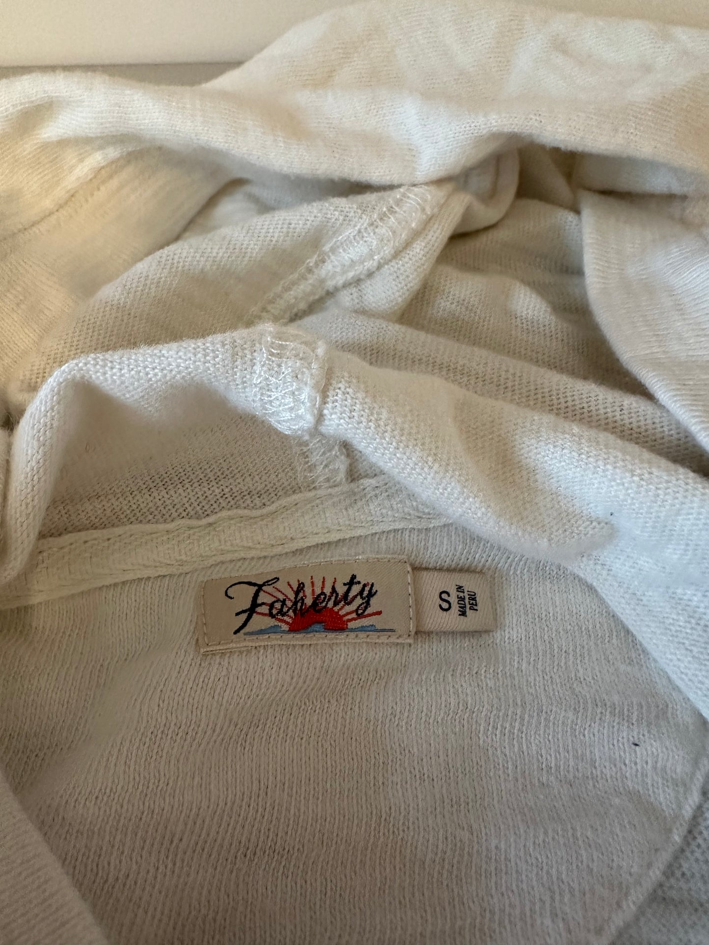 Faherty Sunset Stripe Organic Cotton Hoodie | Size Small