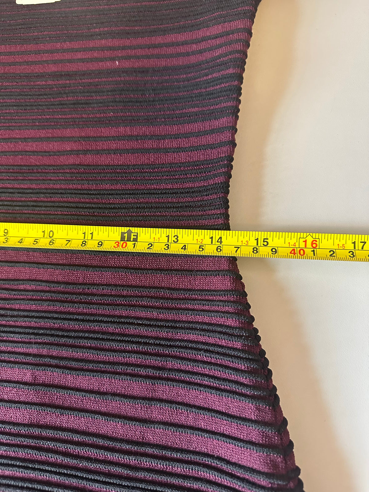 NWT Lauren Ralph Lauren Burgundy and Black Ribbed Striped Bodycon Dress | Size XS