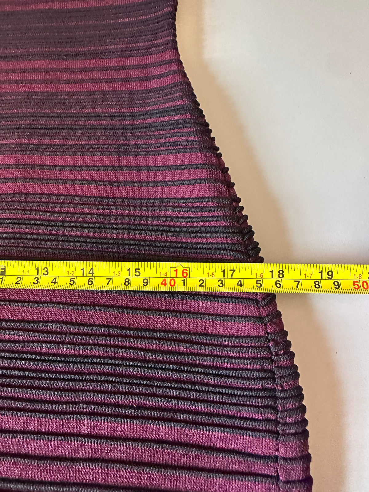 NWT Lauren Ralph Lauren Burgundy and Black Ribbed Striped Bodycon Dress | Size XS