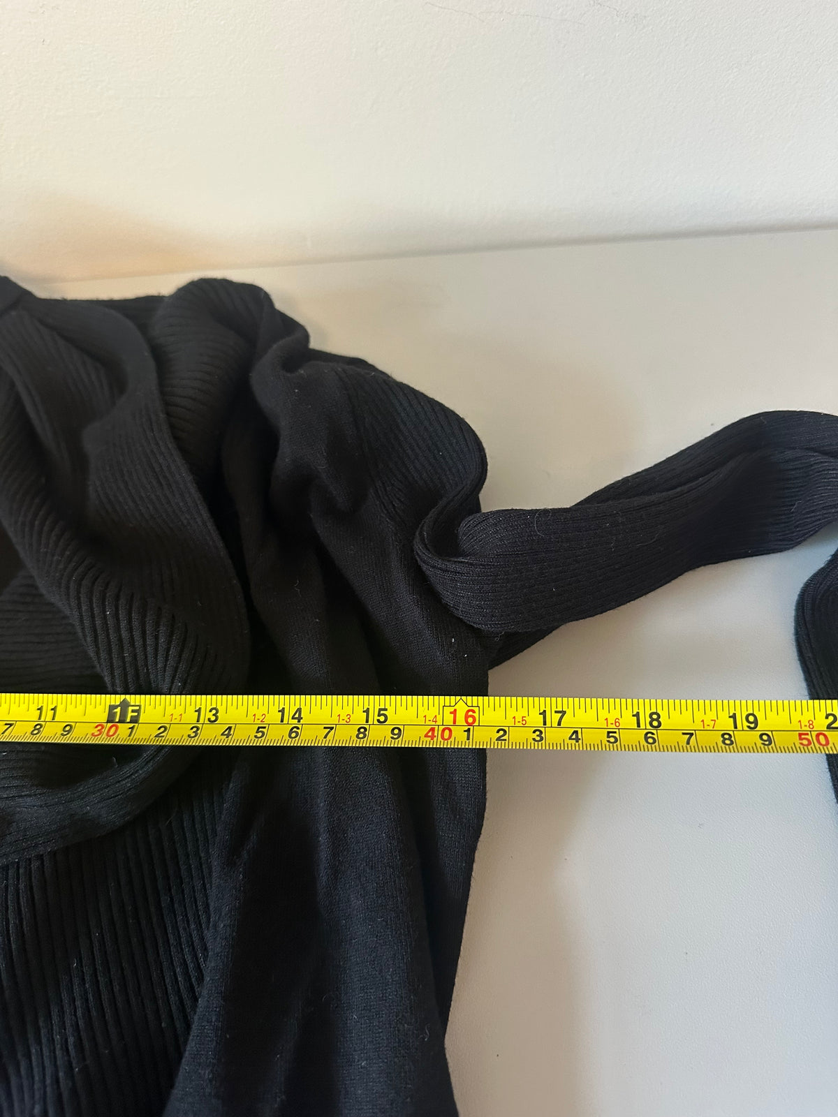 White House Black Market Black Ribbed Shawl Collar Open Front Cardigan | Size XS