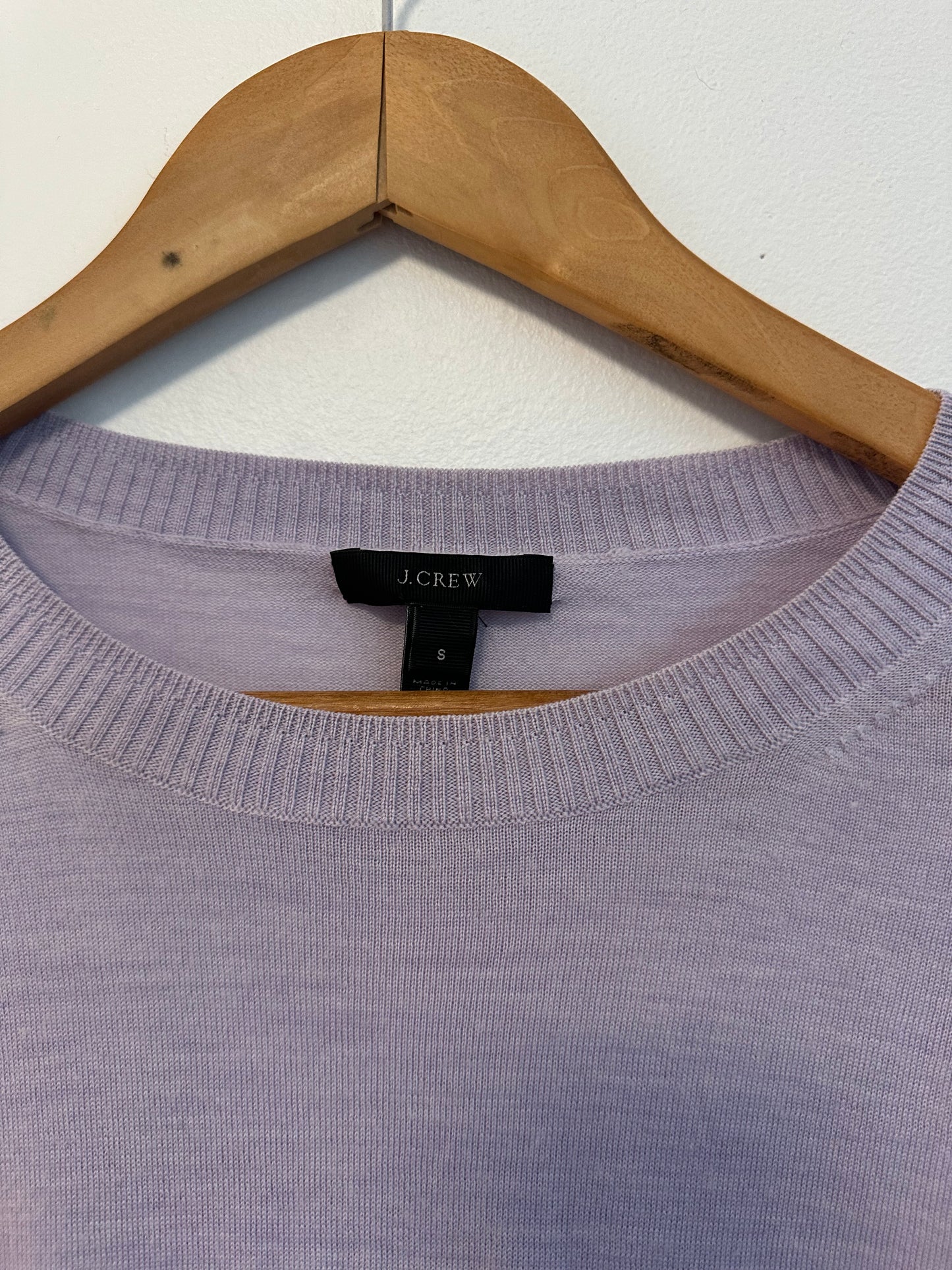 J. Crew Lavender Purple 3/4 Sleeve Side Slit Tunic Knit Sweater | Size Small
