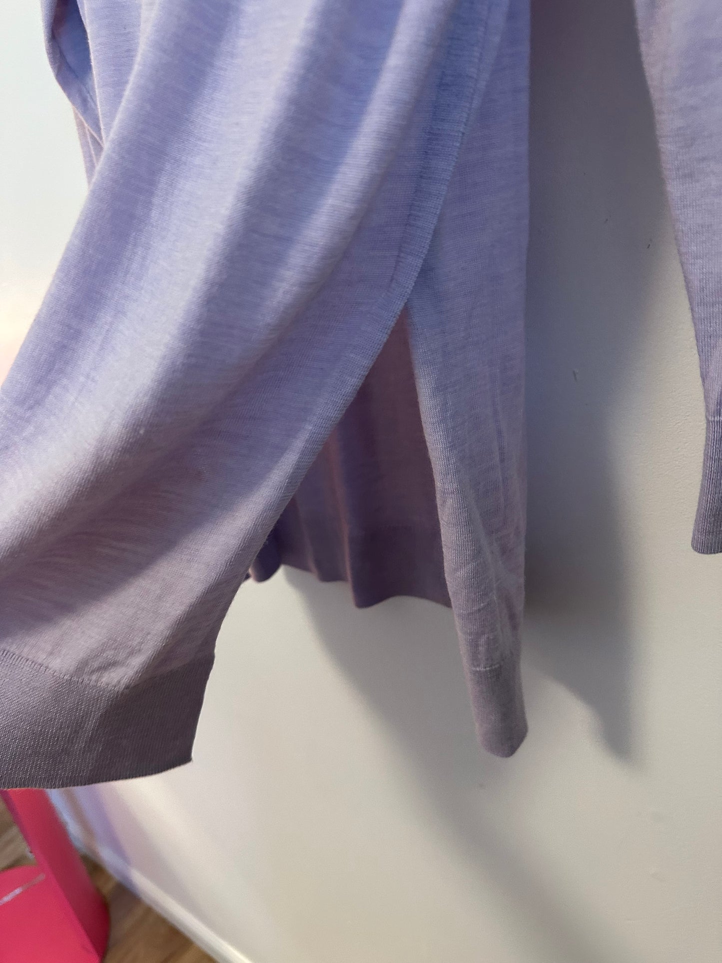 J. Crew Lavender Purple 3/4 Sleeve Side Slit Tunic Knit Sweater | Size Small