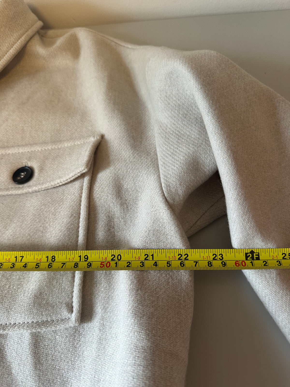Zara Wool Blend Shacket Oversized Shirt Jacket in Beige | Size XS