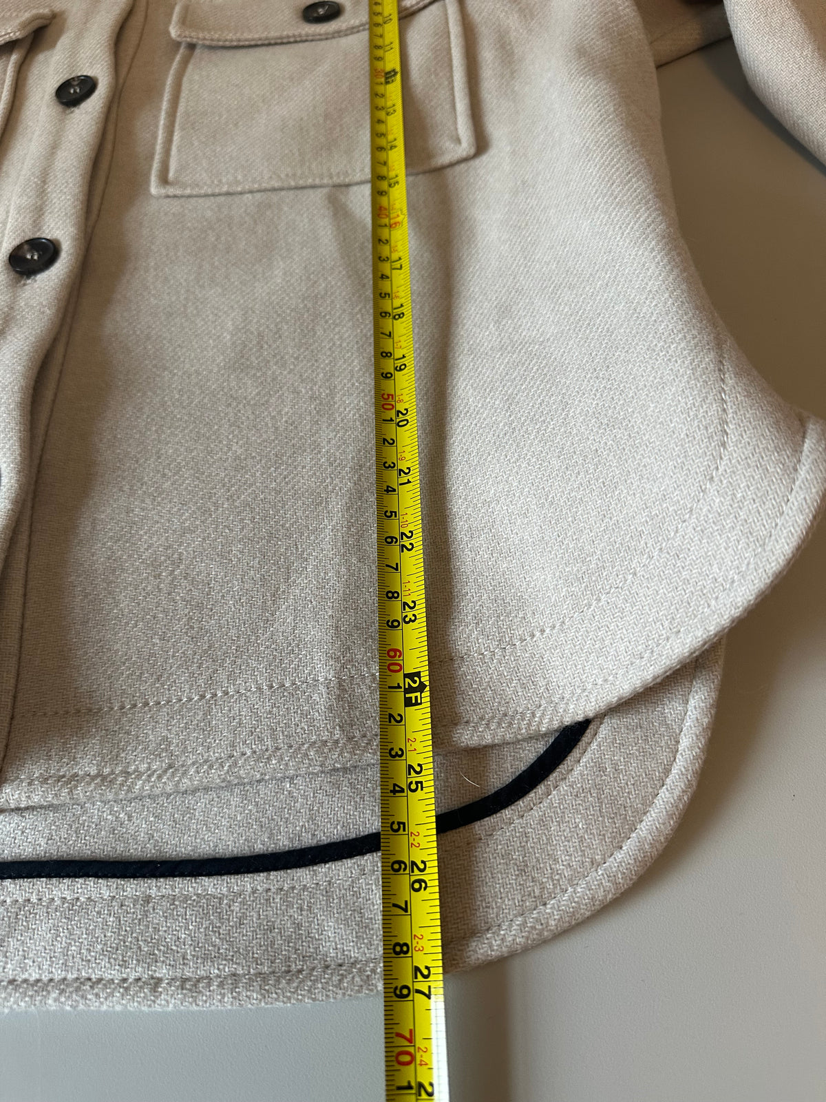 Zara Wool Blend Shacket Oversized Shirt Jacket in Beige | Size XS