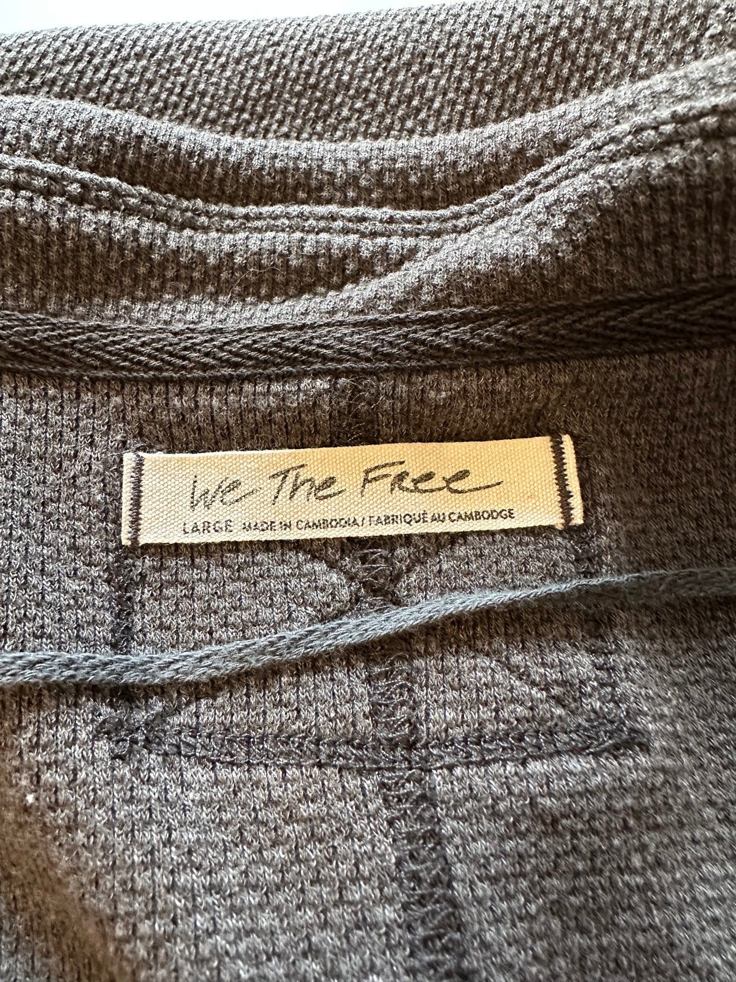 We The Free Oversized Charcoal Gray Polo Shirt | Size Large