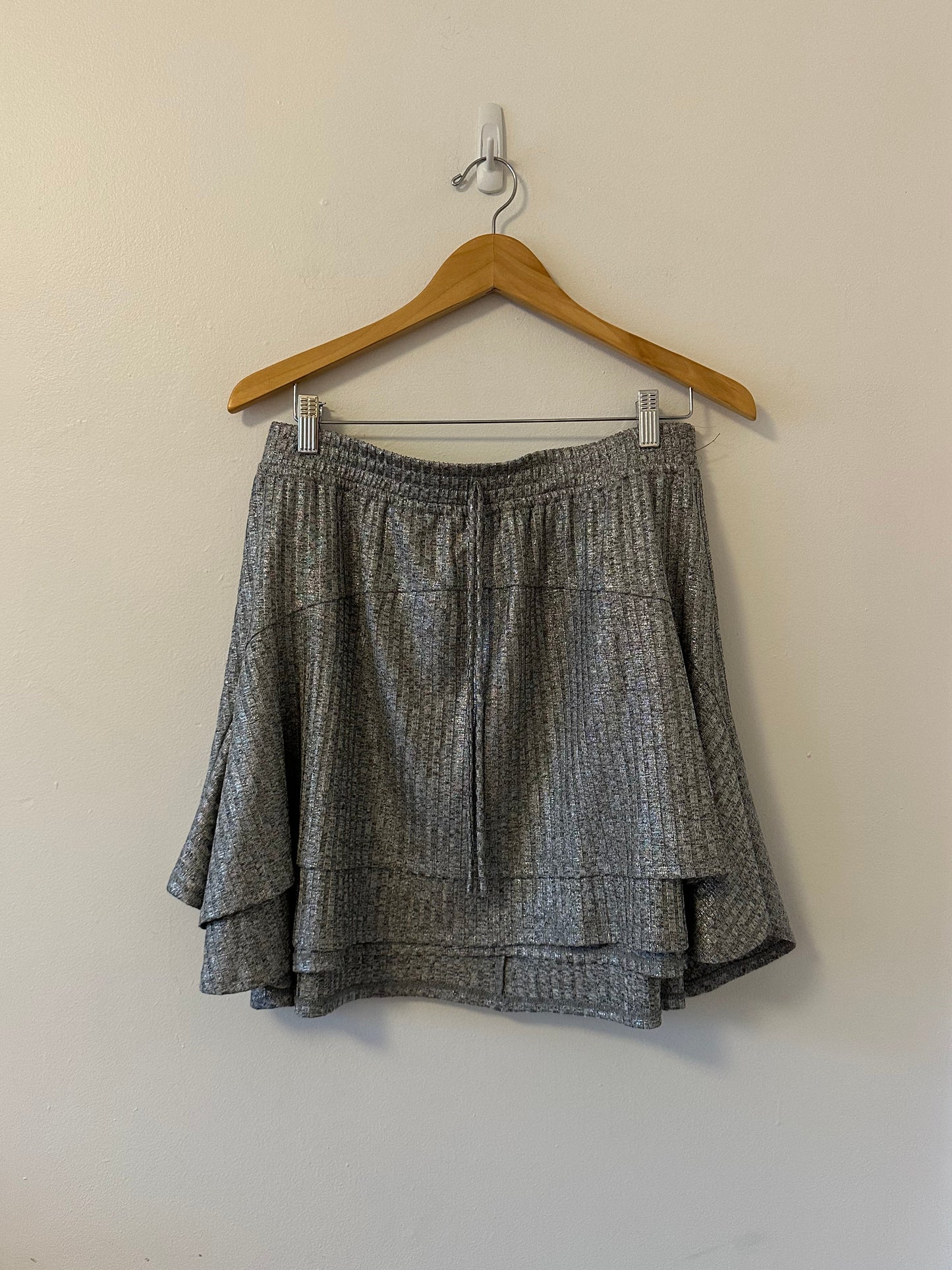 Anthropologie Dolan Silver Shimmer Skirt | Size Medium