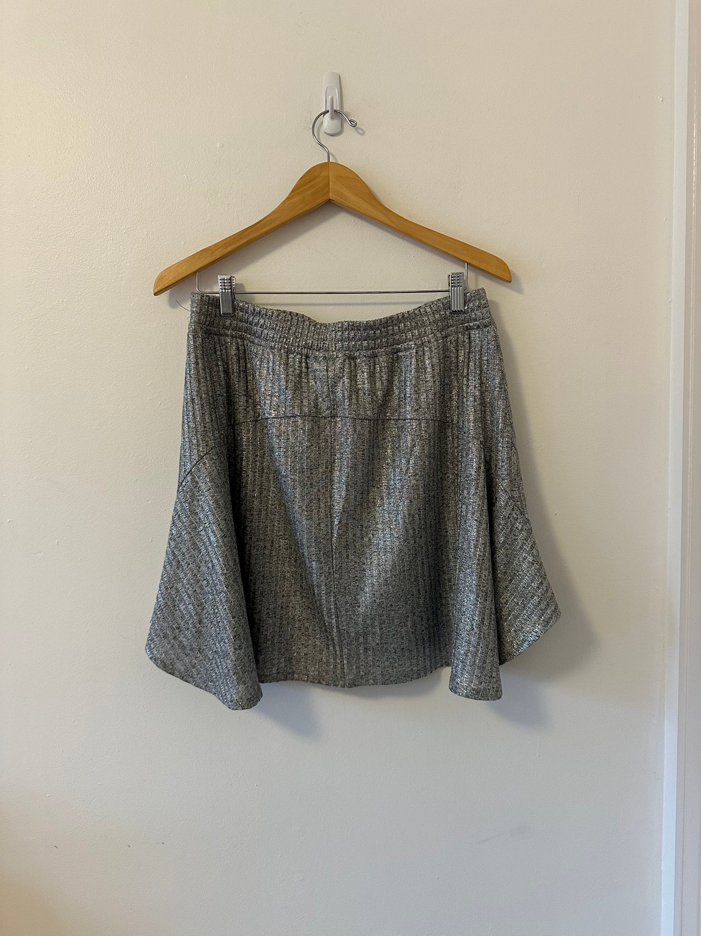 Anthropologie Dolan Silver Shimmer Skirt | Size Medium