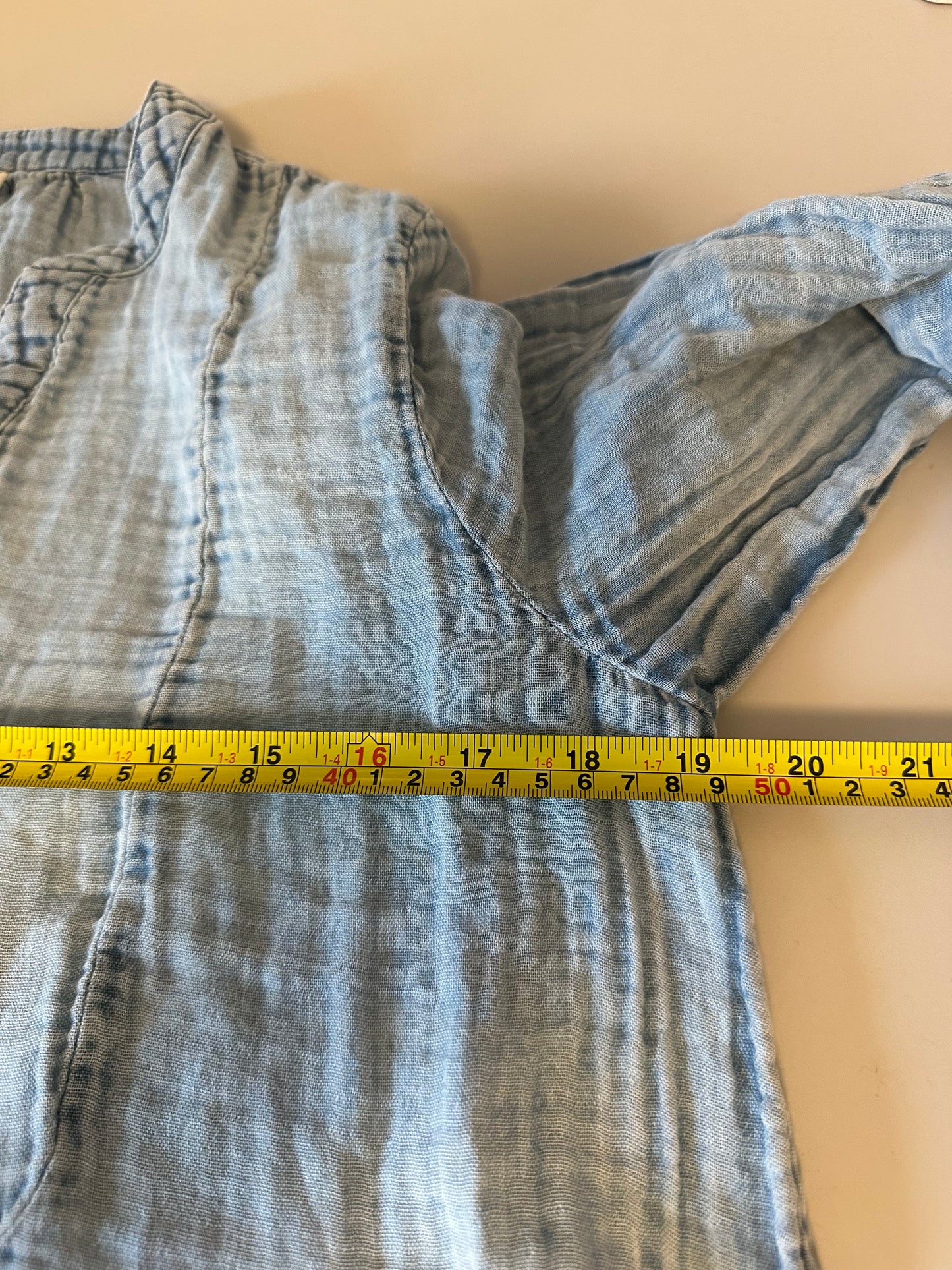 Faherty Dream Kasey Dress in Light Indigo Wash | Size Small