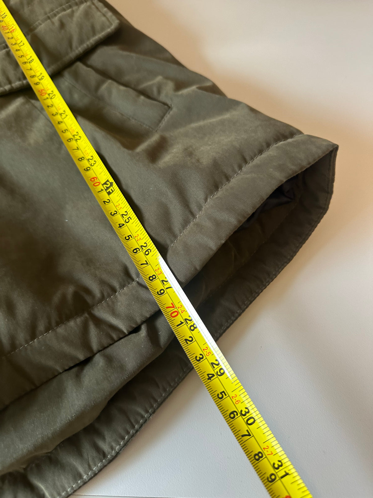 Nautica Olive Green Sherpa Lined Faux Fur Hood Utility Jacket | Size Small