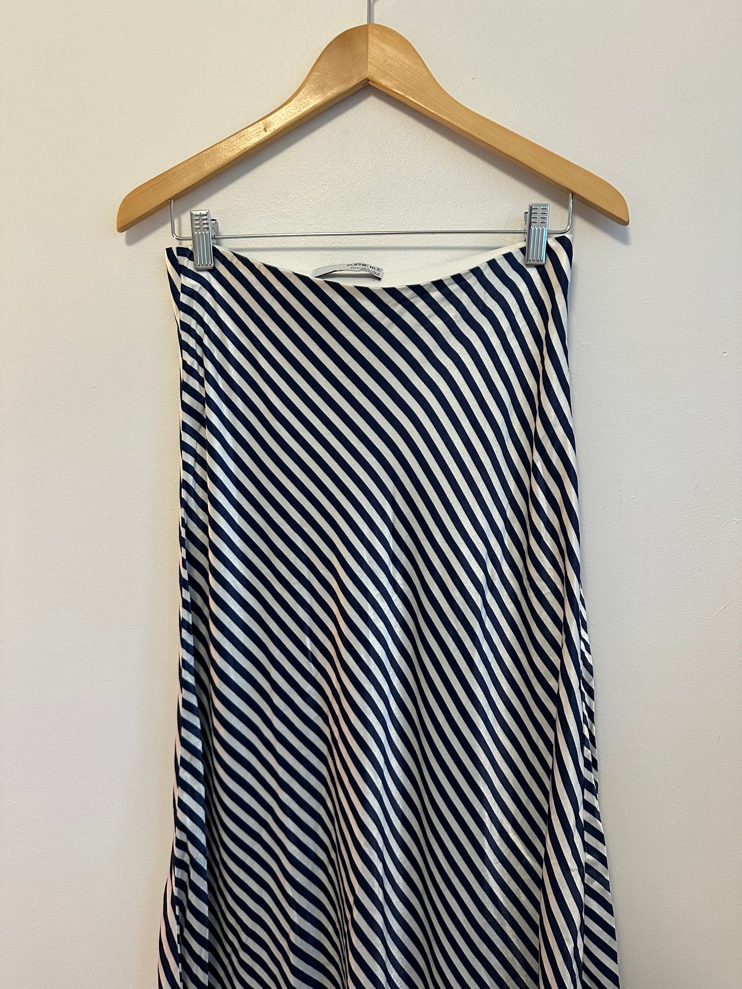 Rue Sophie Viv Striped Skirt in Navy Blue and White | Size Medium