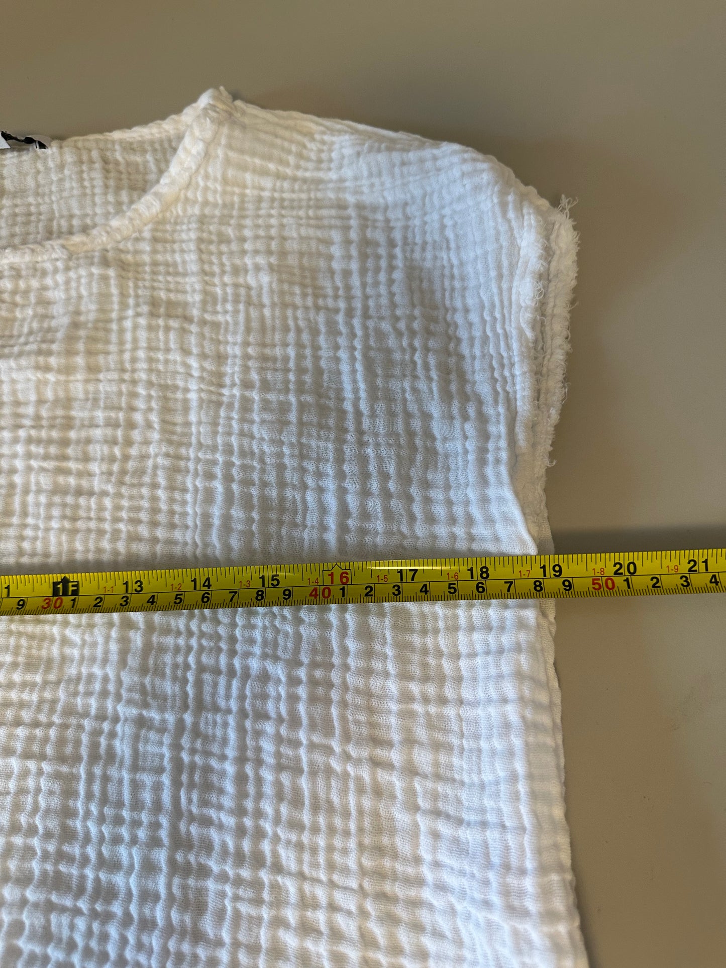 Michael Stars White Crinkle Gauze Cap Sleeve Boxy Top | Size Small