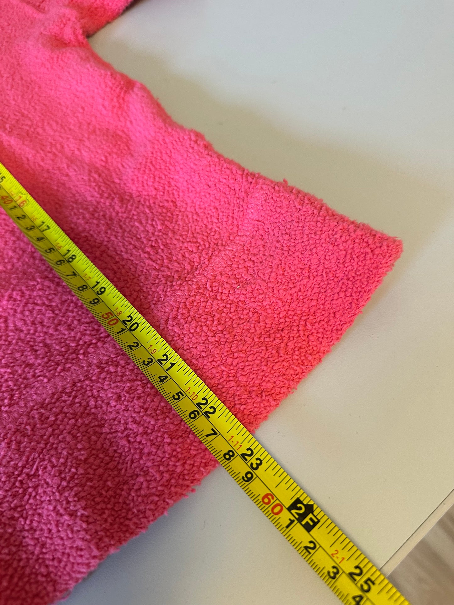 perfectwhitetee Sami Hot Pink Boucle Cotton Crewneck Sweatshirt | Size Small