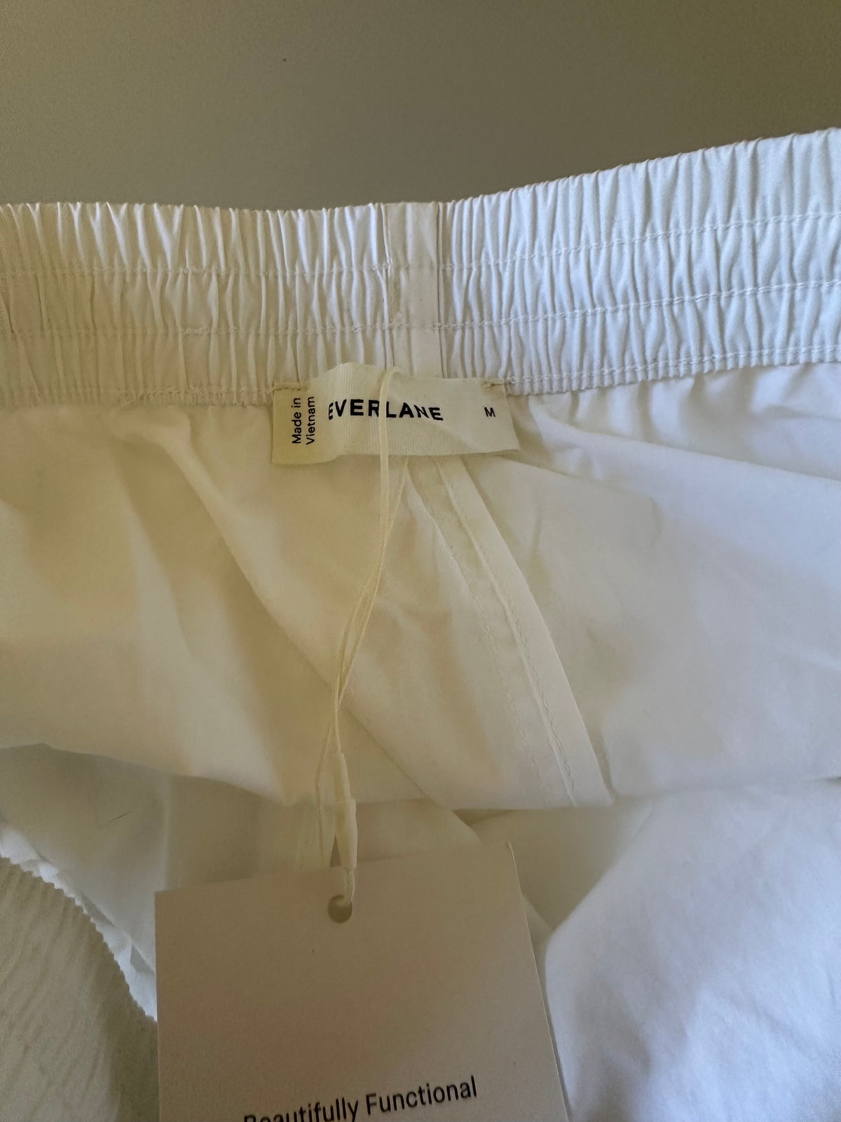 NWT Everlane Organic Cotton Wide Leg Pants in White | Size Medium
