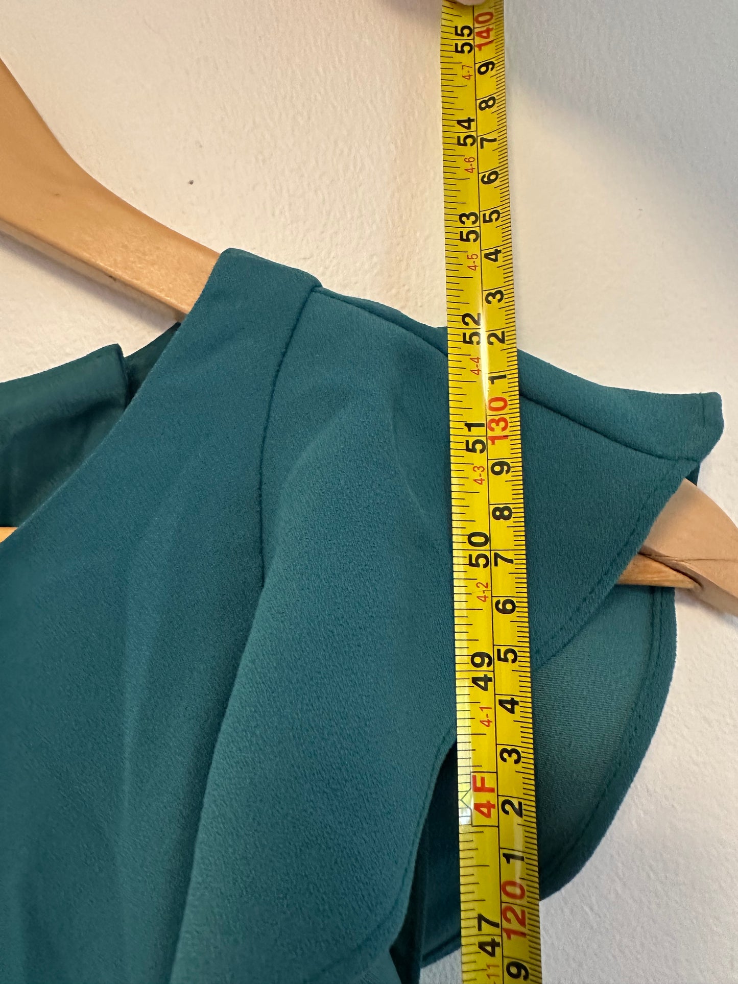 NWT J. Crew Teal Ruffle Trim Cutout Back Wide Leg Crepe Jumpsuit | Size 6