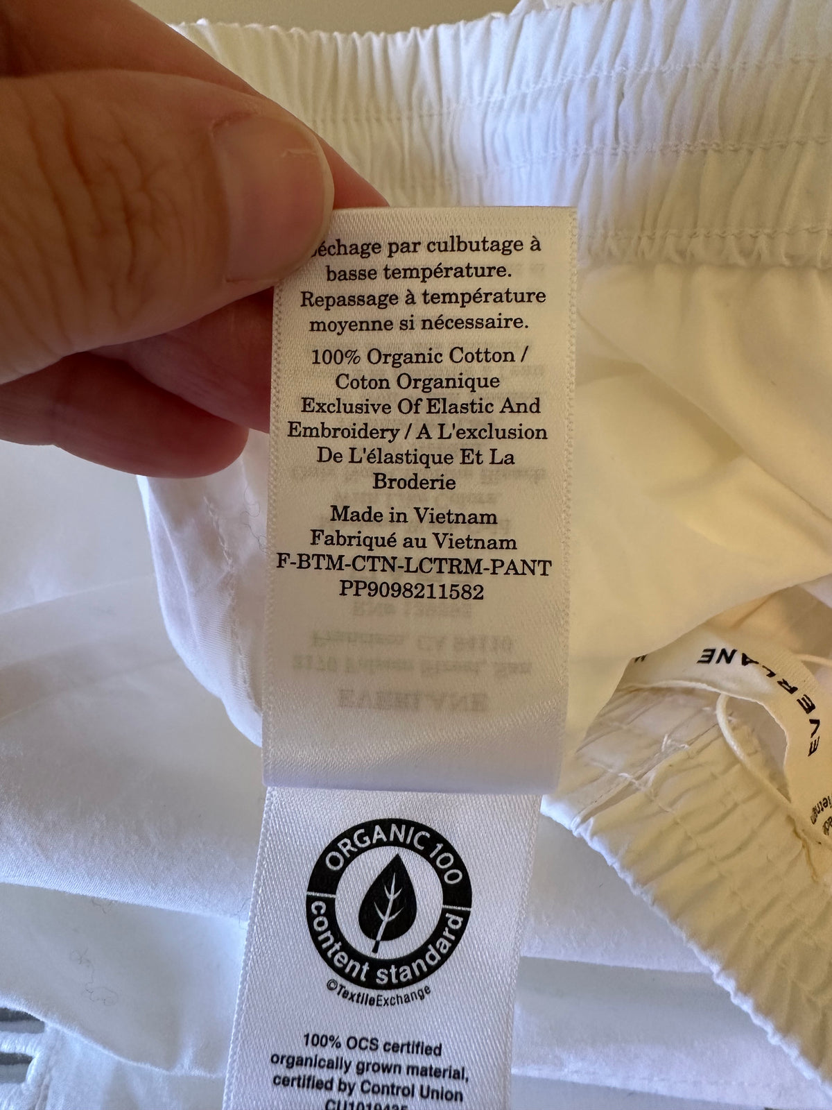NWT Everlane Organic Cotton Wide Leg Pants in White | Size Medium