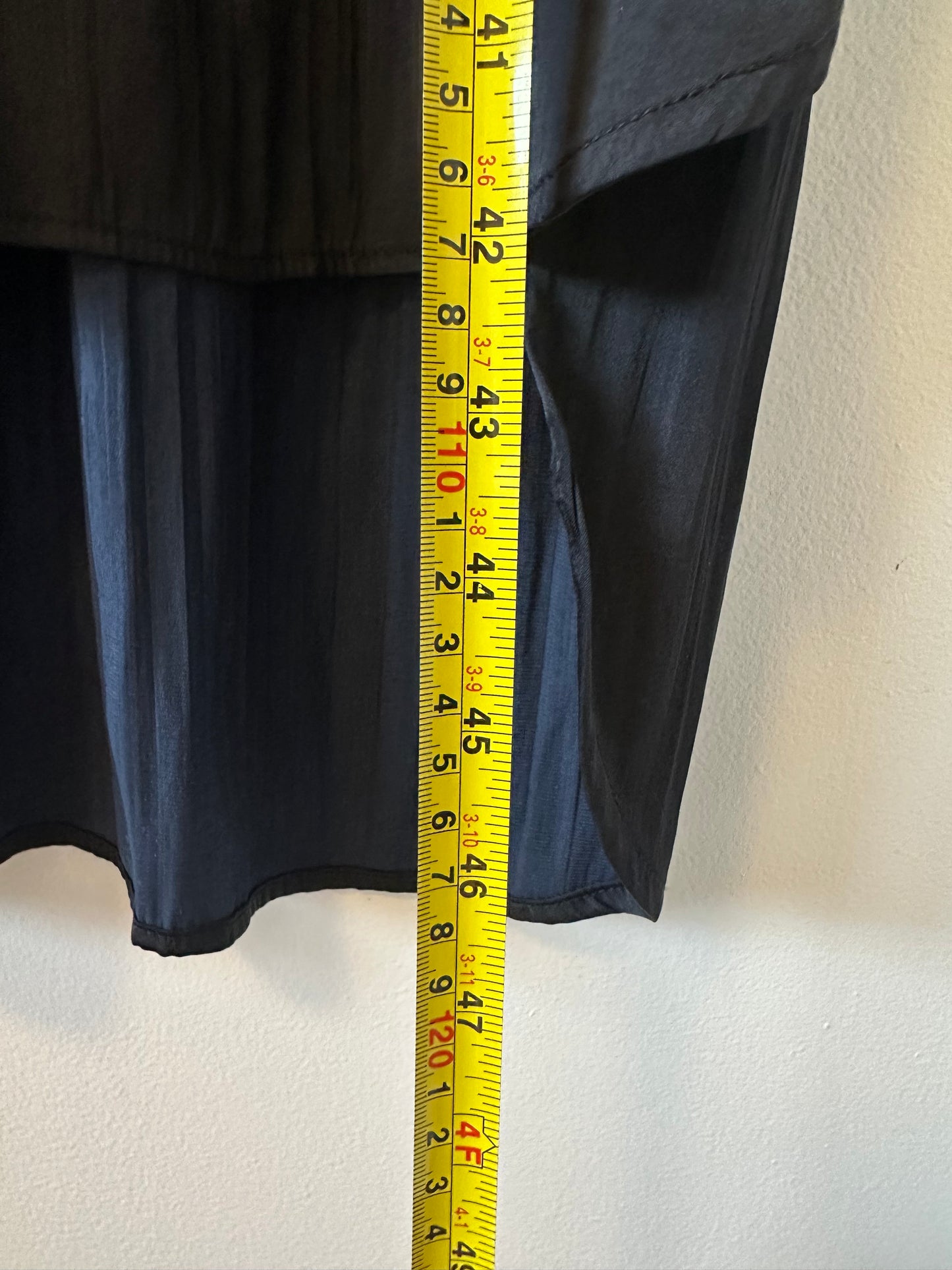 NWT Anthropologie Black Crinkle Pleated Midi Dress | Size Large