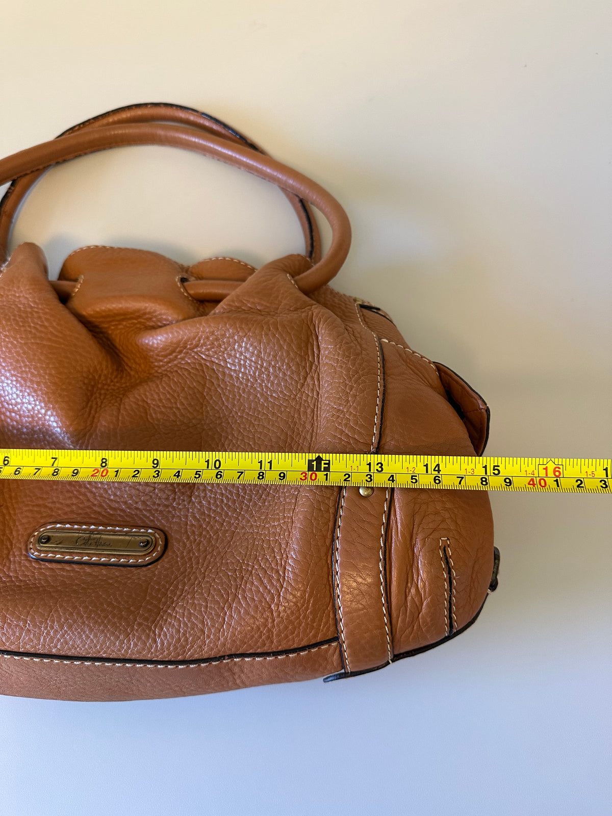 Cole Haan Cognac Pebbled Leather Hobo Shoulder Bag in Brown