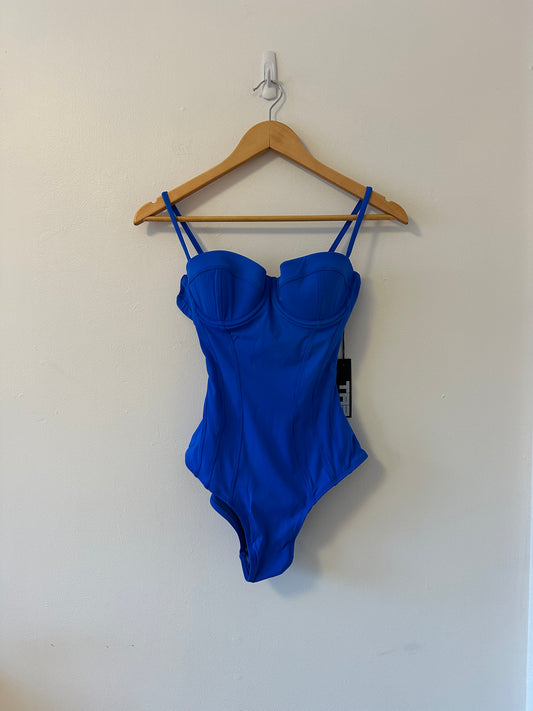 NWT TA3 Pushy Underwire Corset Underwire One Piece Swimsuit in Sapphire Blue | Size XS