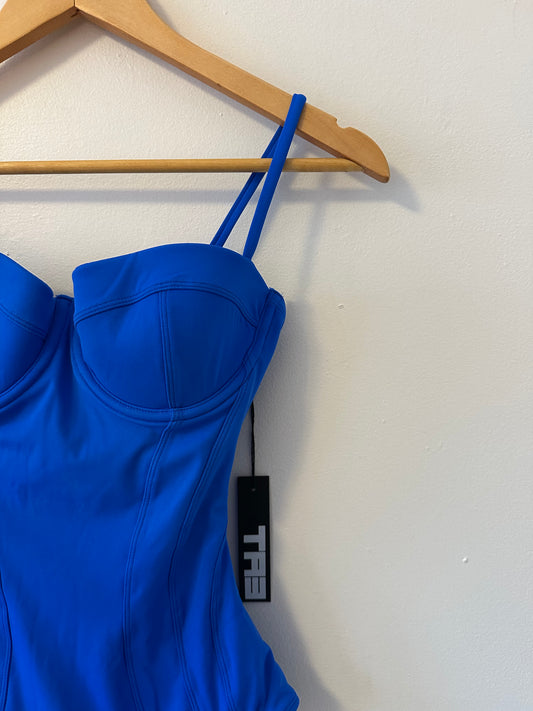 NWT TA3 Pushy Underwire Corset Underwire One Piece Swimsuit in Sapphire Blue | Size XS