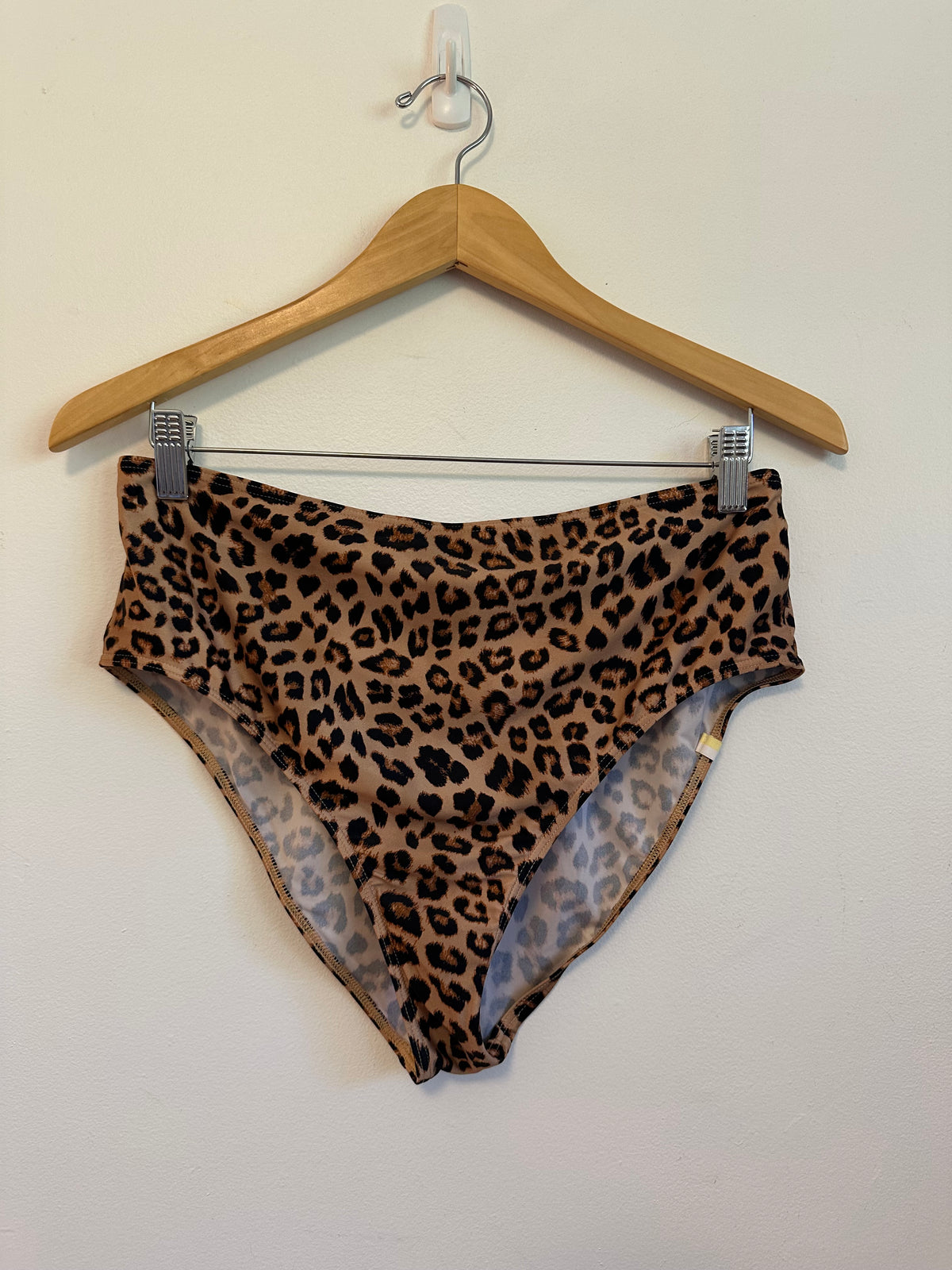 Summersalt High Waisted Leopard Print Bikini Bottoms in Tan and Black | Size 10