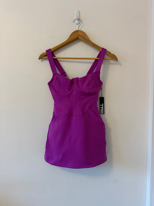 NWT TA3 Sculpting Corset "Swimmy" Swim Dress in Bright Orchid Purple | Size XS