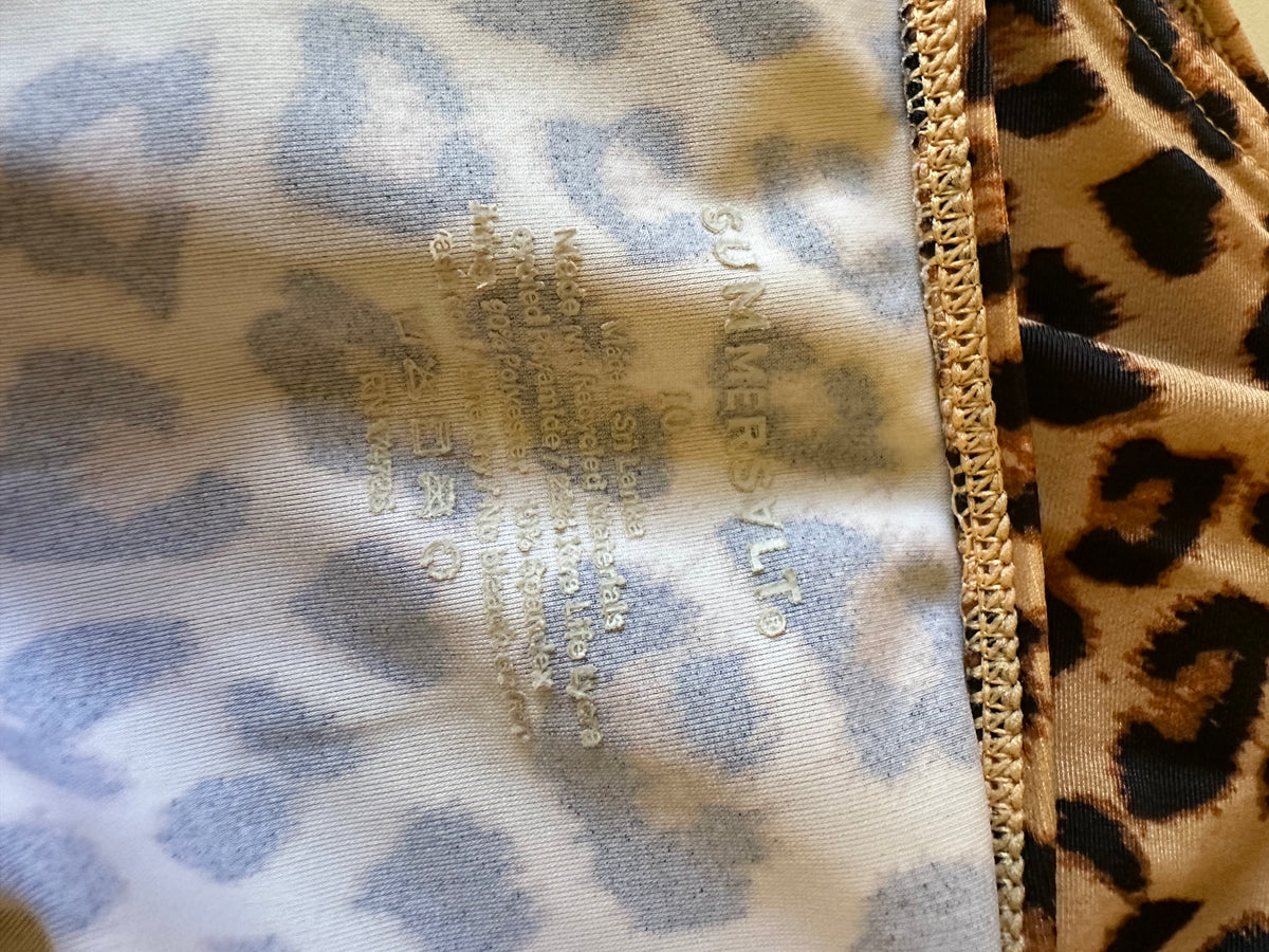 Summersalt High Waisted Leopard Print Bikini Bottoms in Tan and Black | Size 10