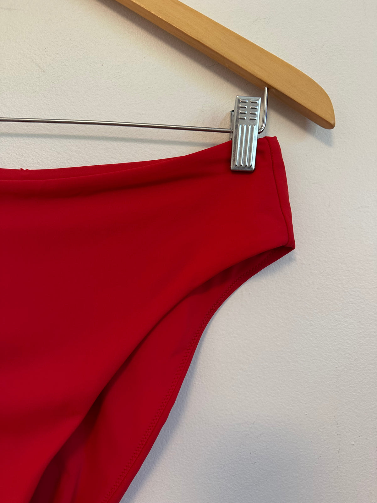 Andie Swim The 90s High Waist Bikini Bottom in Cherry Red | Size Medium