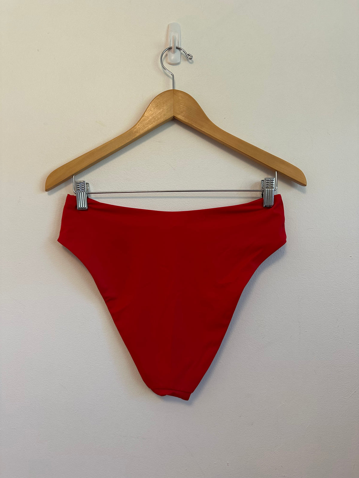 Andie Swim The 90s High Waist Bikini Bottom in Cherry Red | Size Medium