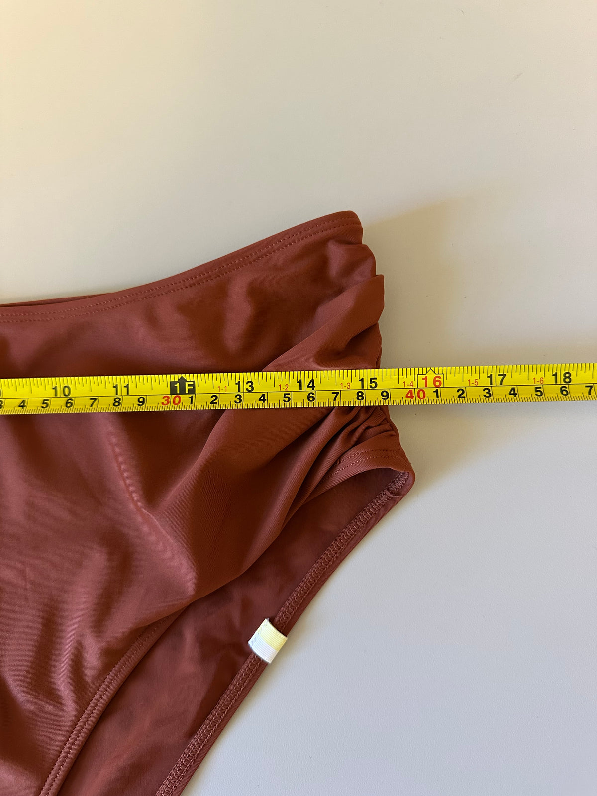 Summersalt Ruched High Leg High Rise Bikini Bottom in Terracotta Clay | Size 10