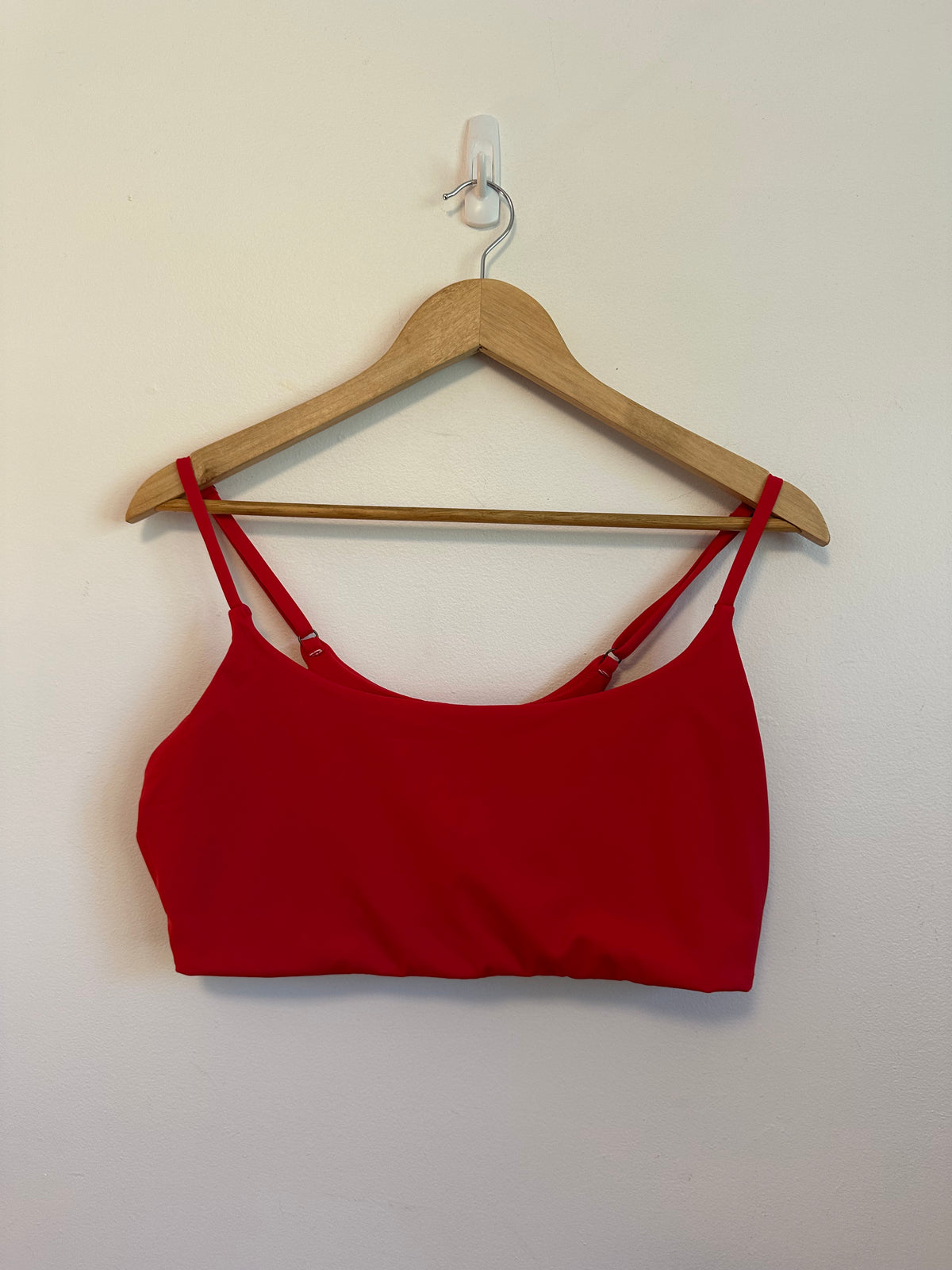 Andie Swim Scoop Neck Bikini Top in Cherry Red | Size XL