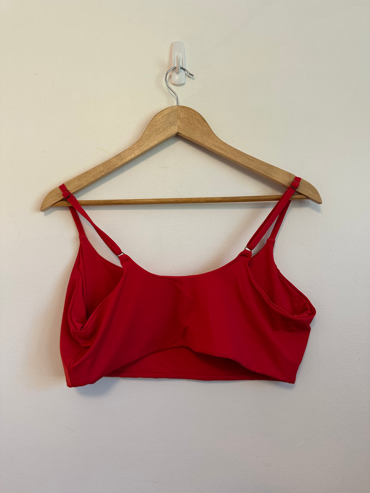Andie Swim Scoop Neck Bikini Top in Cherry Red | Size XL