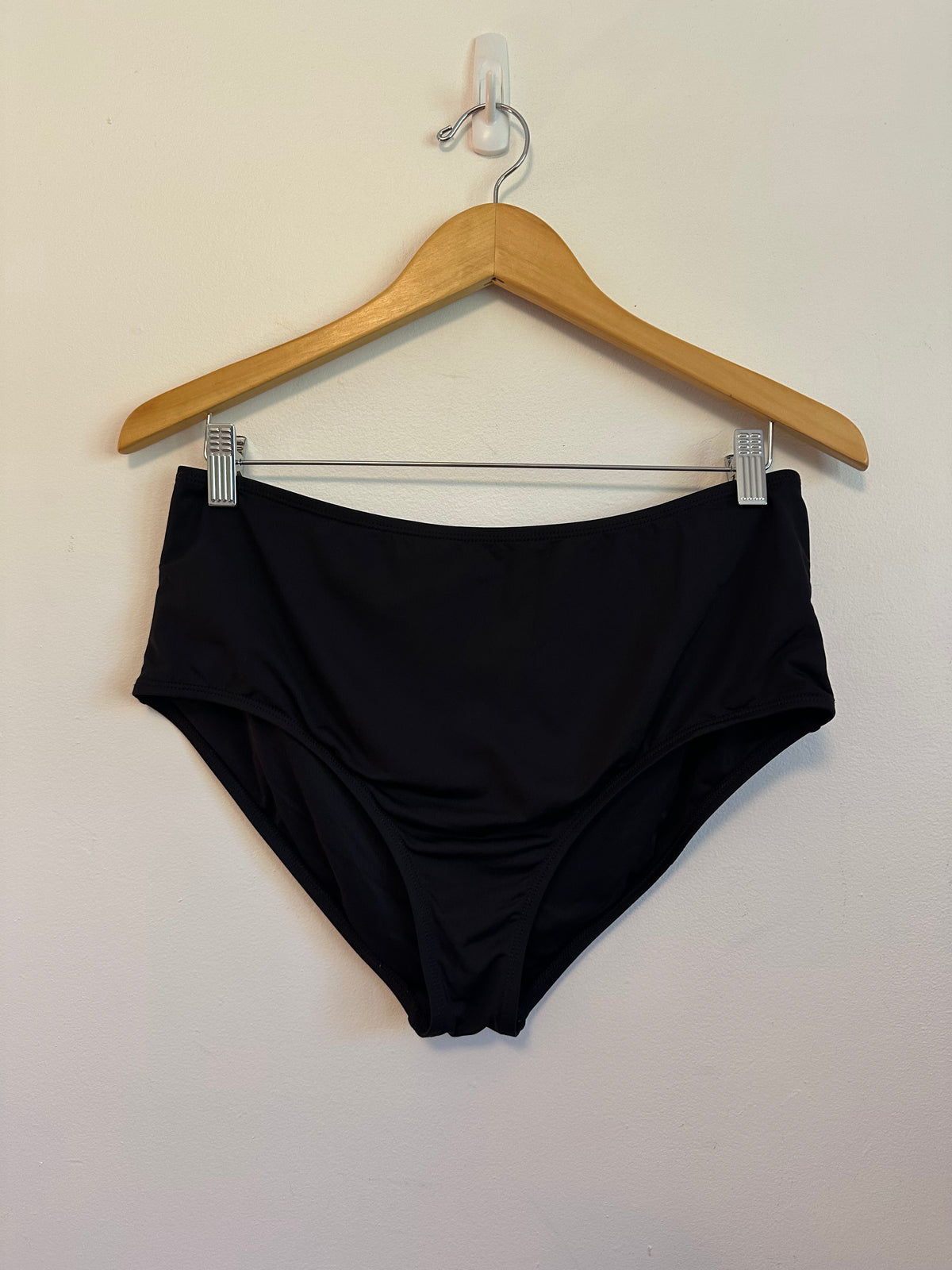 Andie Swim Black High Waisted Bikini Bottom | Size Large