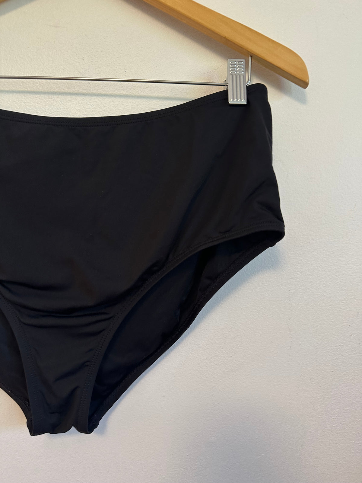 Andie Swim Black High Waisted Bikini Bottom | Size Large