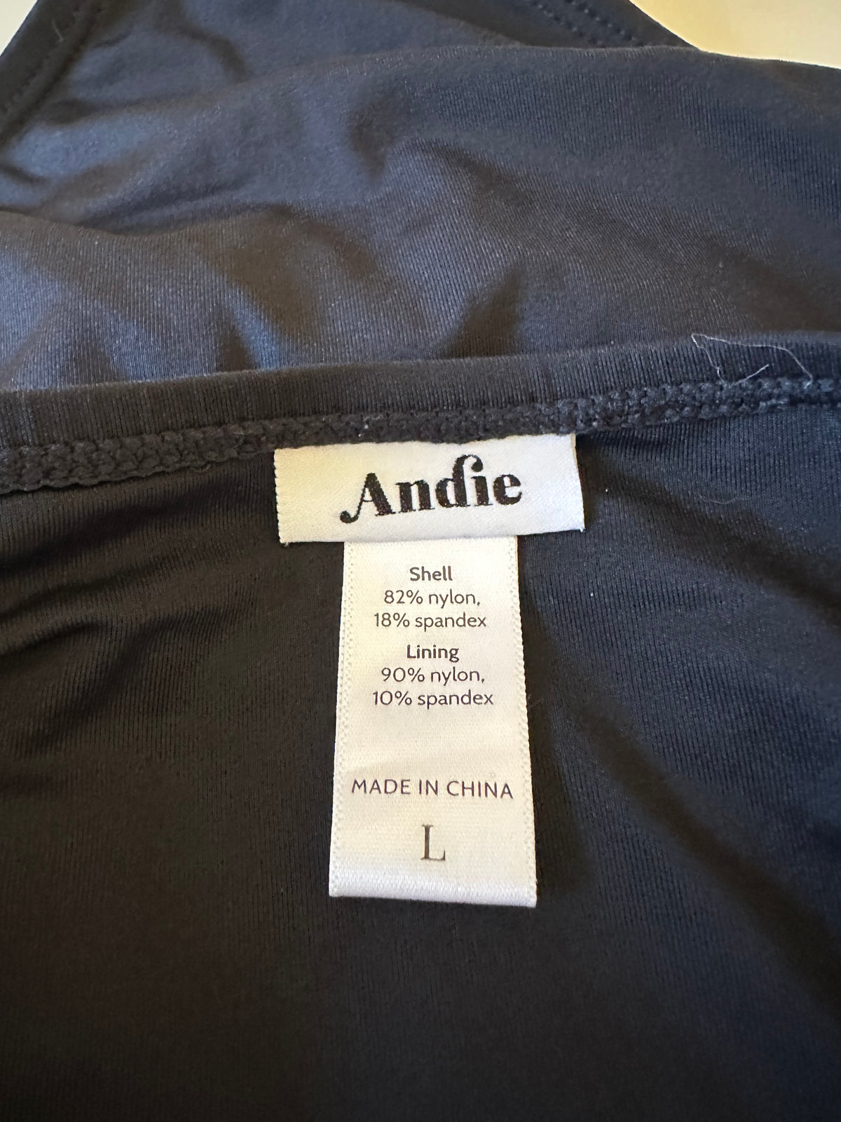 Andie Swim Black High Waisted Bikini Bottom | Size Large