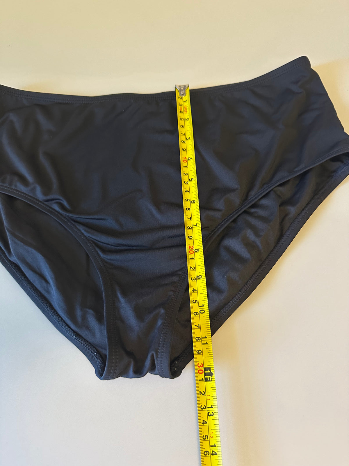 Andie Swim Black High Waisted Bikini Bottom | Size Large