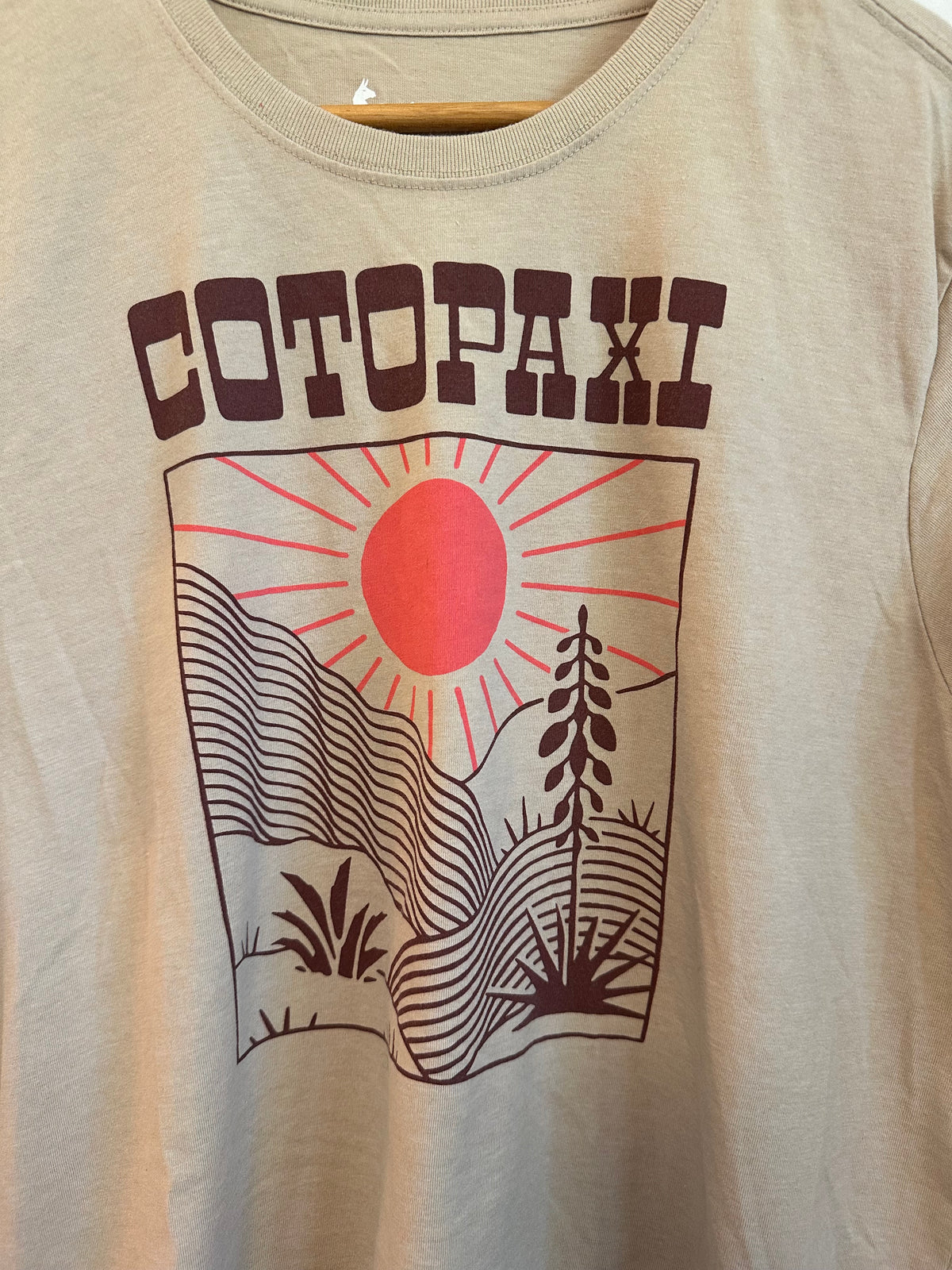 Cotopaxi Tan Desert Sun Graphic Relaxed Fit Boxy Short Sleeve T-Shirt | Size XL