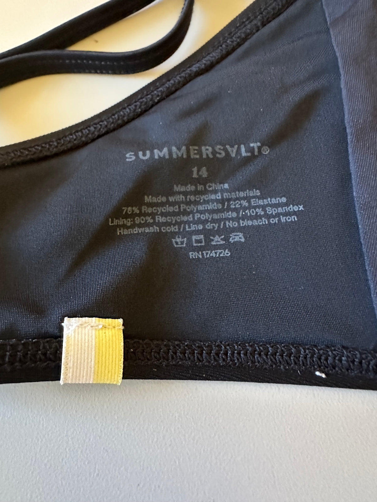 Summersalt The Wanderlust Bikini Top in Black | Size 14
