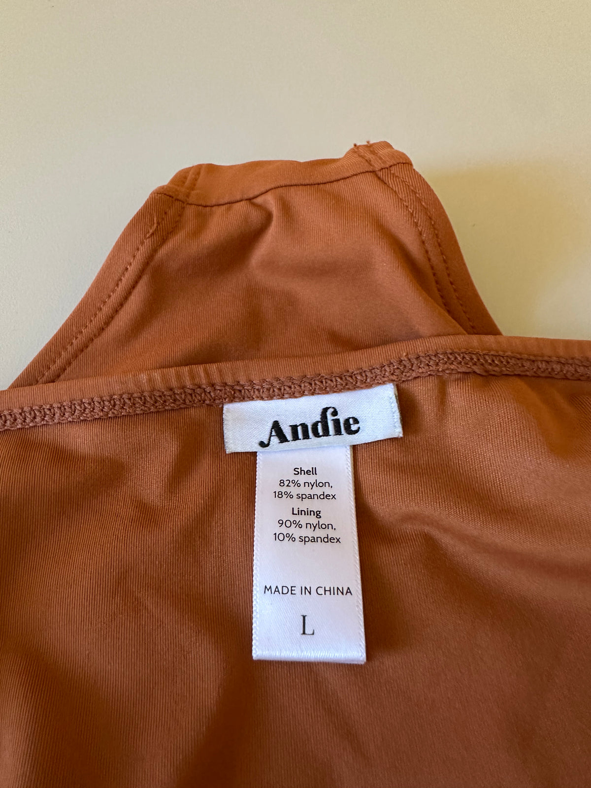 Andie Swim High Waisted Bikini Bottoms in Terracotta Burnt Orange | Size Large
