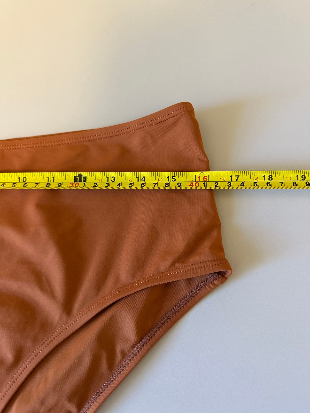 Andie Swim High Waisted Bikini Bottoms in Terracotta Burnt Orange | Size Large