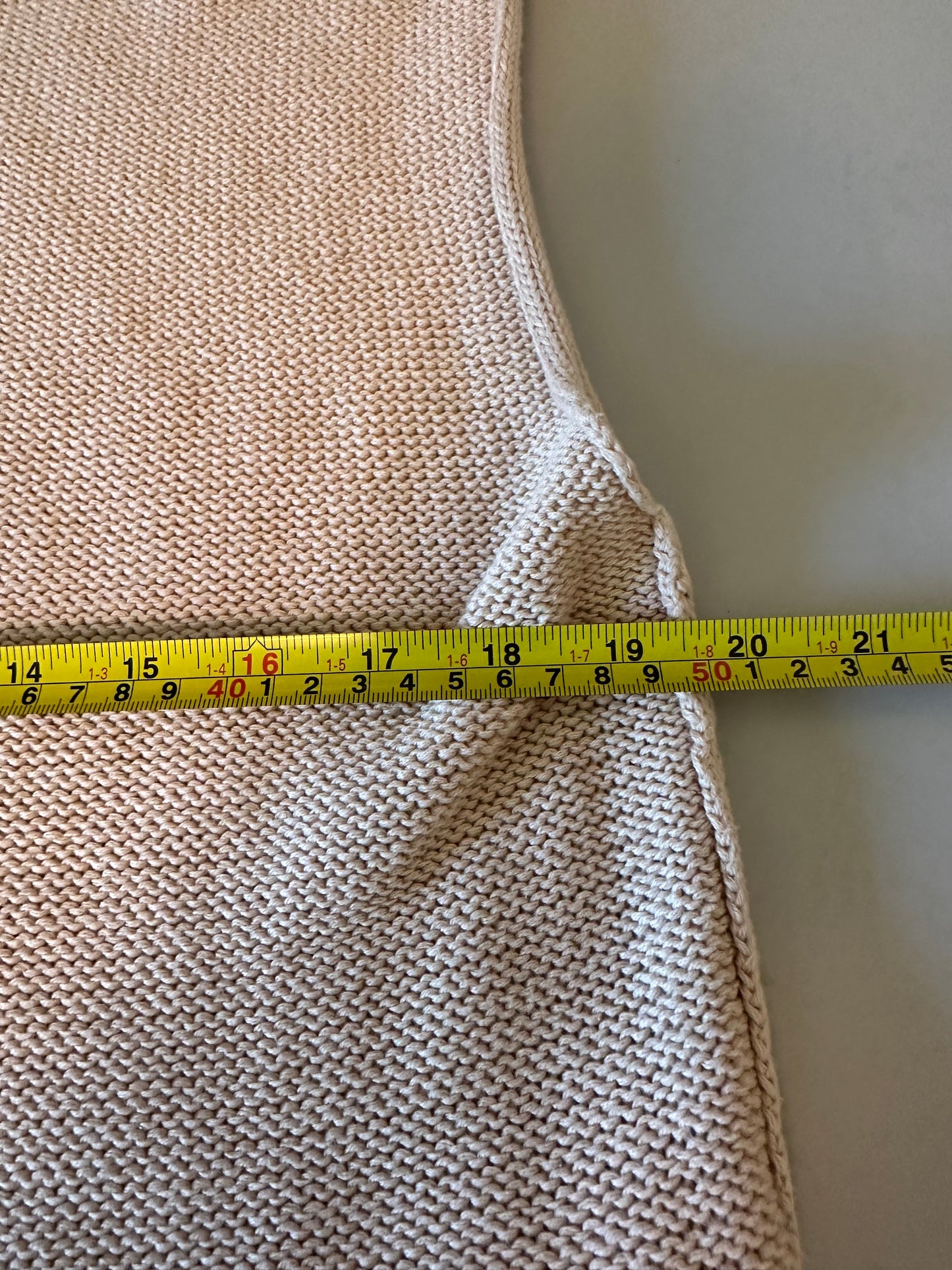 La February Tan 100% Cotton Chunky Knit Sleeveless Sweater | Size Small