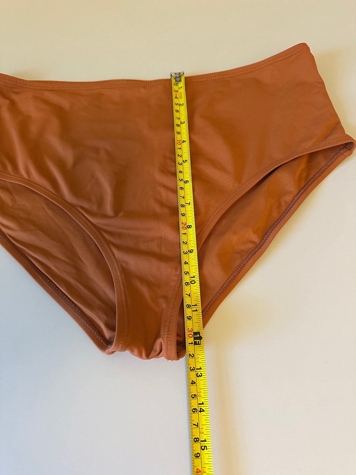 Andie Swim High Waisted Bikini Bottoms in Terracotta Burnt Orange | Size Large
