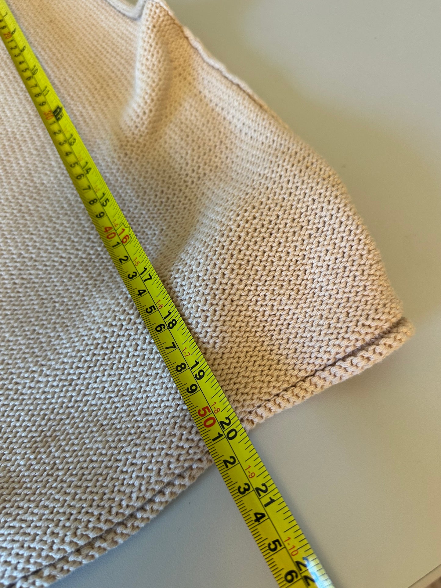 La February Tan 100% Cotton Chunky Knit Sleeveless Sweater | Size Small