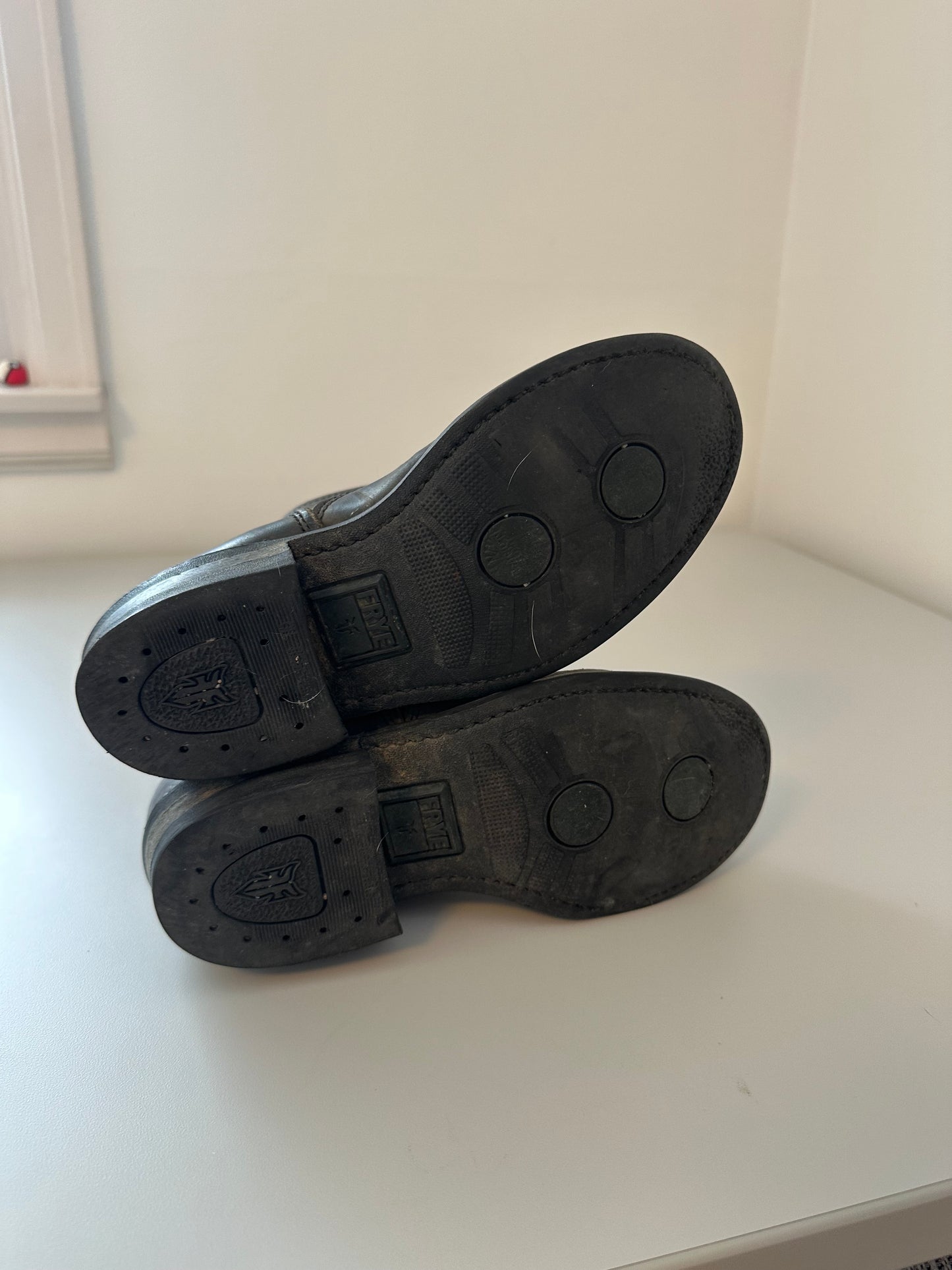 Frye Vintage Veronica Booties in Distressed Black Leather | Size 7