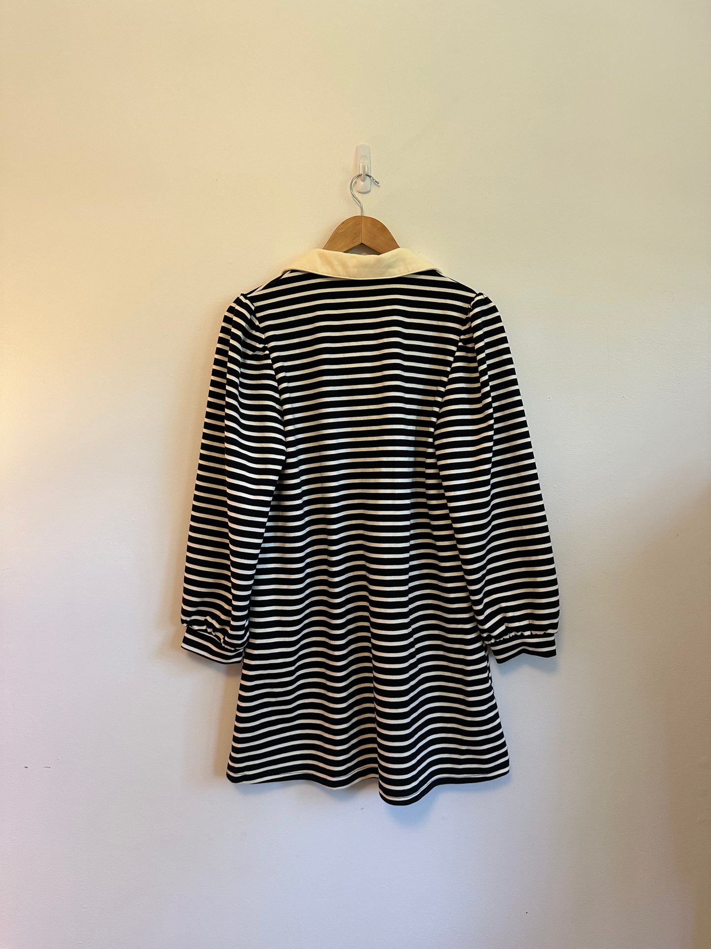 NWT Jodifl Black and White Striped Polo Mini Dress | Size Small