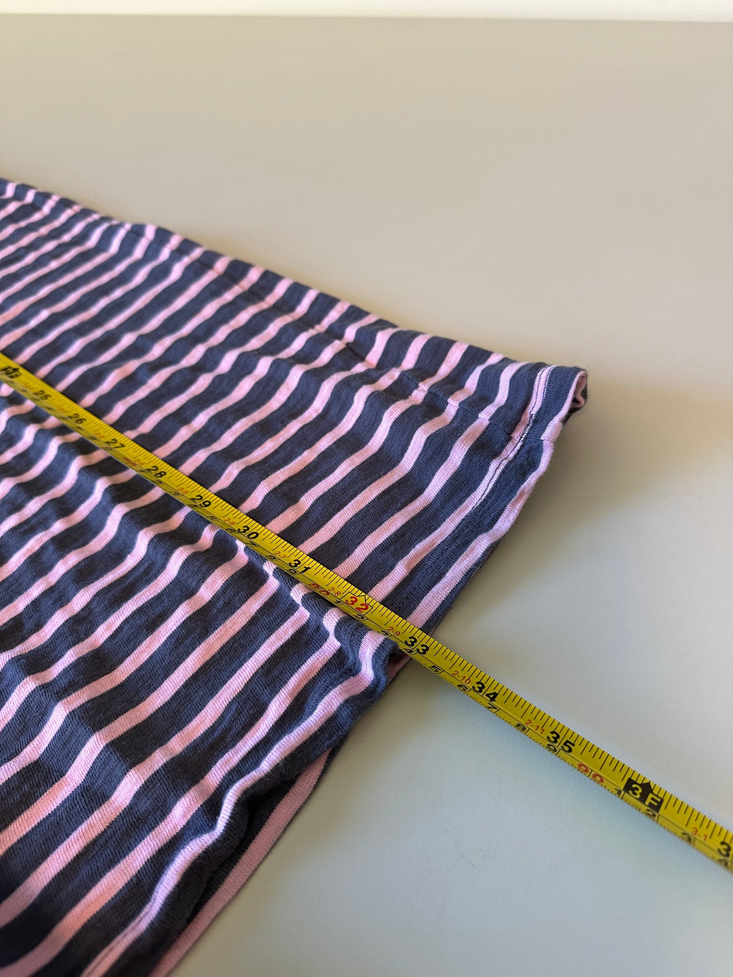 Universal Thread Navy Blue and Pink Striped V-Neck Cotton T-Shirt Dress | Size Small