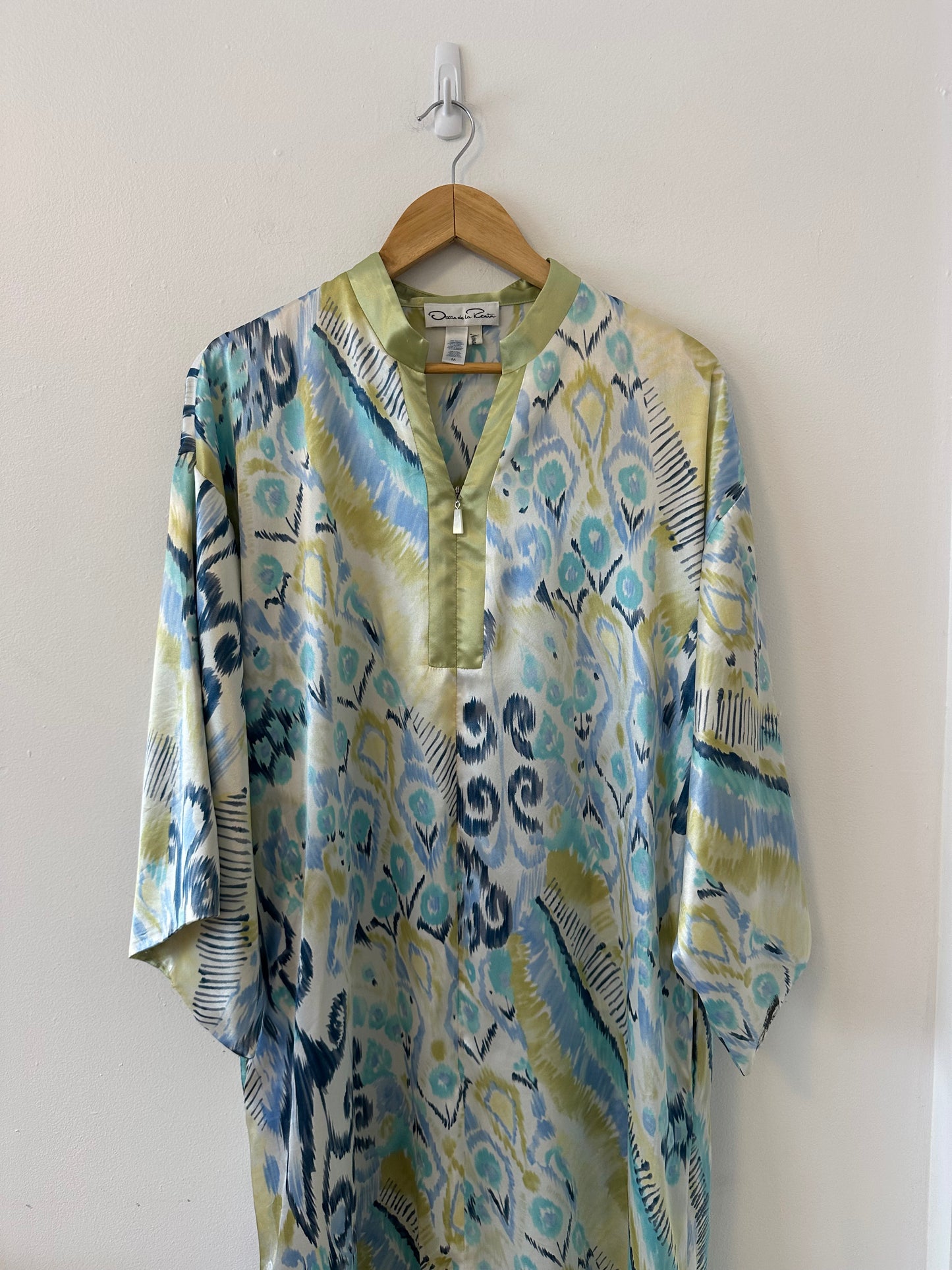 Oscar de la Renta Vintage Satin Caftan House Dress | Size Medium